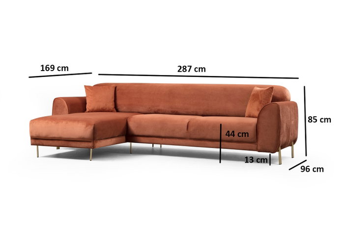 Atelier Del Sofa Sofá-Cama de Esquina Image Corner Left Cinnamon Atelier Del Sofa Sofá-Cama de Esquina Image Corner Left Cinnamon